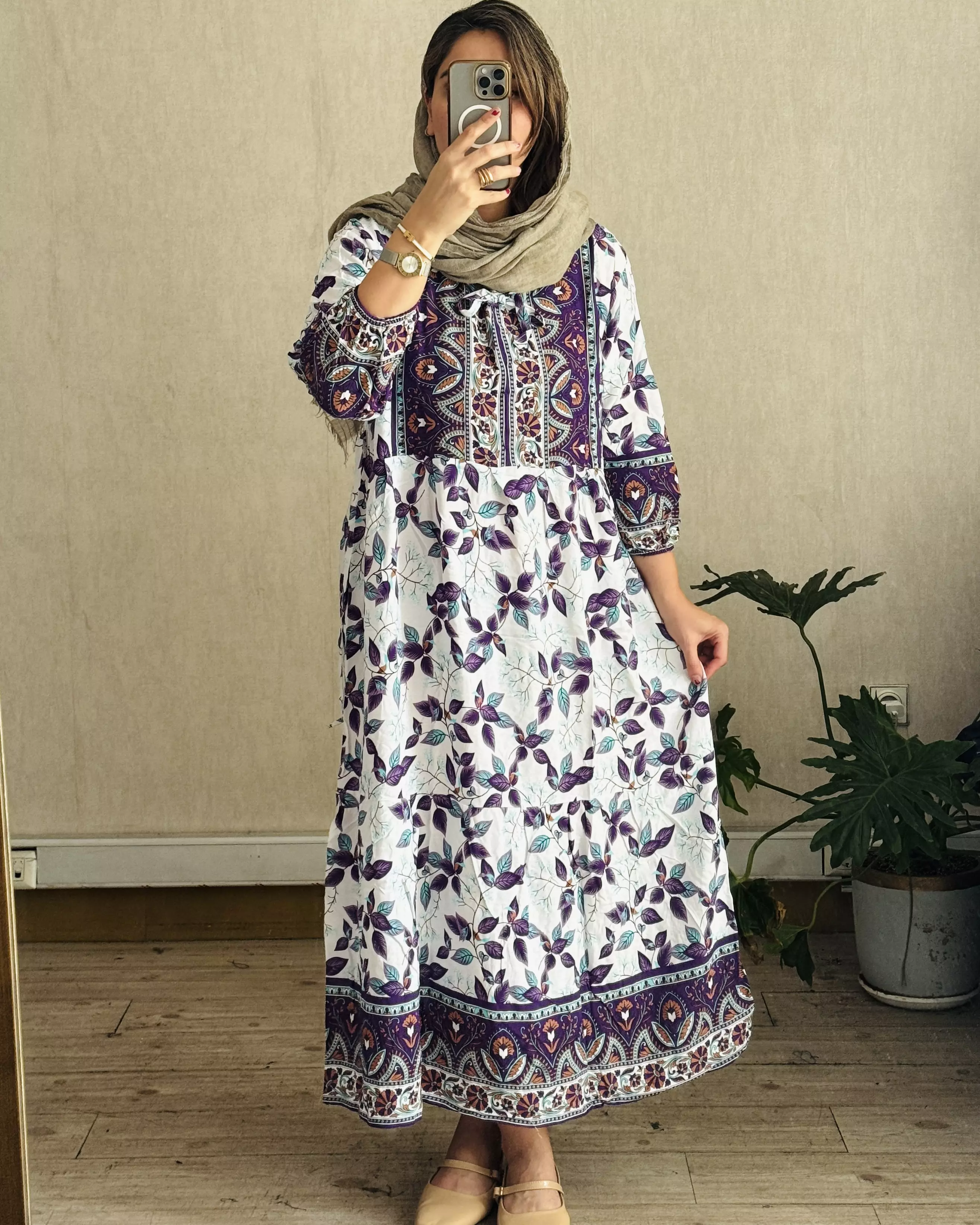 پیراهن ساحلی نخی جانان